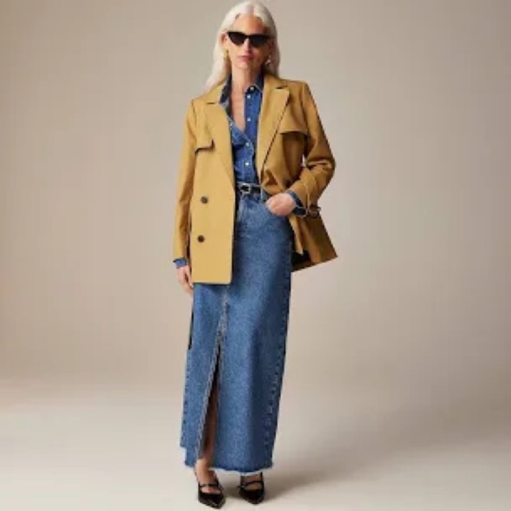 J. Crew cropped Icon trench coat